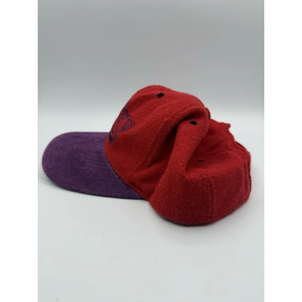 Vintage Mickey Mouse Wool Hat Red Purple The‎ Walt Disney USA Made Snapback